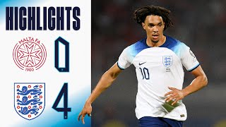 Malta 04 England  Trent AlexanderArnold Scores From Midfield 🤩  Highlights  England [upl. by Drooff]