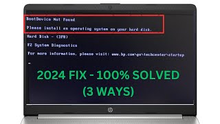 2024 FIX ✅Boot Device Not Found In HP Laptop  Hard Disk 3F0 3 WAYS [upl. by Manvell]