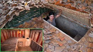 Building Complete Underground Shelter  Bushcraft Earth Hut with Fireplace [upl. by Gayner89]