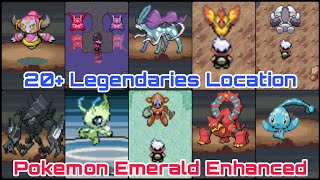 Pokemon Emerald Enhanced Legendaries Location  Legendary Birds Beasts Titans Necrozma And More [upl. by Eilyab395]