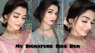 My Signature Side Bun Tutorial  Elegant Hairstyle [upl. by Gertrude]