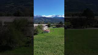 vue des vaches et de leur bâtiment vache drone farmer travel [upl. by Eeralav25]