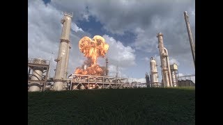 Animation of April 26 2018 Explosion and Fire at the Husky Energy Refinery in Superior Wisconsin [upl. by Allemaj]