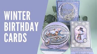 Create Stunning Winter Birthday Cards with Hunkydory Magazine 20 [upl. by Hesta]