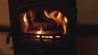 Dovre 250 wood stove burning [upl. by Yakcm]