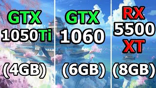 GTX 1050 Ti vs GTX 1060 vs RX 5500 XT in 1080p1440p and 2160p [upl. by Laekim]