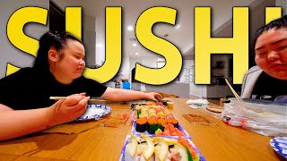 SUSHI MUKBANG 먹방 Spicy Tuna Roll  Salmon Roll  Shrimp Roll  Scallop Roll Eating Show SO GOOD [upl. by Ferwerda813]