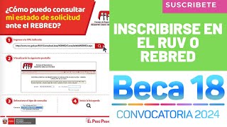 👉Como Inscribirse En el RUV O REBRED✅ BECA 18 REPARED🧑‍🎓 [upl. by Licht778]