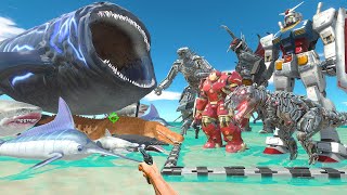 FPS Avatar in Aquapark Rescues Mecha Monsters and Fights Sea MonstersAnimal Revolt Battle Simulator [upl. by Bucher]