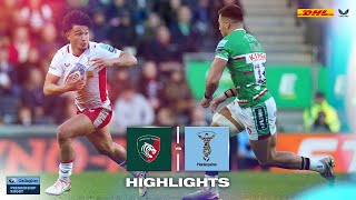 Premiership Rugby Highlights Harlequins secure massive five points win at Leicester [upl. by Aiuqes]