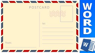 Postcard in Word  Design Sample 1  Microsoft Word Tutorial [upl. by Ellitnahc]