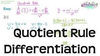 Quotient Rule  Differentiation  Revision for Maths ALevel and IB [upl. by Felike898]