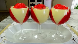 Panna Cotta cu jeleu de capsuni [upl. by Melville370]