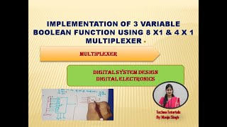 U2L44  Implement Boolean function using Multiplexer  3 variable function using 81amp 41 MUX [upl. by Flam]