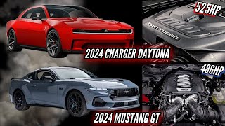 2024 Charger Daytona Twin Turbo vs S650 Mustang GT V8 [upl. by Mailand653]