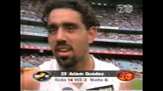 1997 AFL Under 18s Grand Final  last qtr  Adam Goodes postmatch interview [upl. by Sarette]