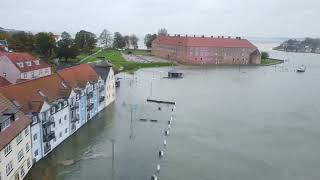 Stormflod Sønderborg Havn 20102023 kl 1730 [upl. by Teplica]