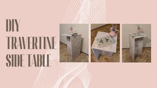 HOW TO MAKE A TRAVERTINE SIDE TABLE  EASY DIY diy travertine table [upl. by Roper359]