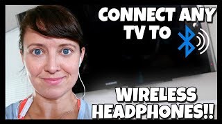 How to Connect Bluetooth Wireless Headphones to any TV 📍 How To With Kristin [upl. by Nylinej]