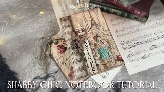 Shabby Chic Vintage Inspired Journal Cover Tutorial decoupage shabbychic vintagejournal [upl. by Golanka364]