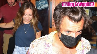 Harry Styles amp Olivia Wilde Are Mobbed By Fans While Out On A Dinner Date At Rubirosa Pizza In NY [upl. by Blunt]