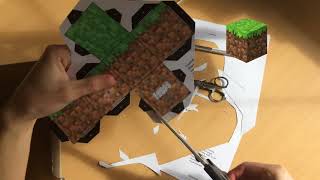 Minecraft block cubeecraft papercraft making  Time Lapse [upl. by Dolhenty740]