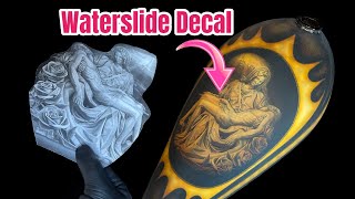 Waterslide Image Transfer Custom Paint on a Harley Davidson Chopper Tank [upl. by Connel]