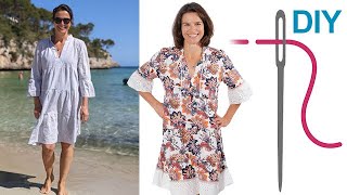 DIY BOHO Kleid mit Rüschen nähen  Zierstoff Schnittmuster quotFrancescaquot für Damen [upl. by Anniala]