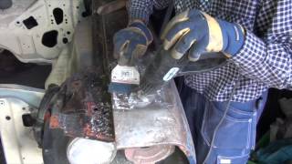 How to strip paint from a car lead solder and painting engine bay [upl. by Yearwood]