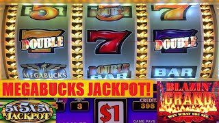 Jackpots on NEW MEGABUCKS DOUBLE GOLD  Top Dollar GRAND Bonus and more [upl. by Furtek]