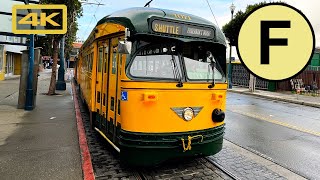 San Francisco Historic Streetcar F Market amp Wharves Muni Metro PCC Streetcars [upl. by Ennovaj]