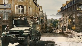 U S TROOPS IN AVRANCHES FRANCE THEN amp NOW WW2 [upl. by Ynnod773]