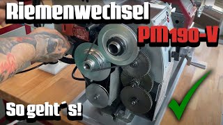 Riemenwechsel an der Drehmaschine PM190V  So funktioniert´s 💡  paulimot [upl. by Metzger168]