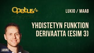 Yhdistetyn funktion derivaatta esim 3 [upl. by Nuahsad]