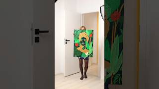 Frida Kahlo Pop Art portrait painting shorts [upl. by Alleciram]