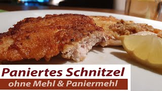 Low Carb Schnitzel panieren und braten Omas Low Carb Rezept ohne Mehl und ohne Paniermehl [upl. by Alec]