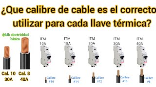 Que calibre de cable usar para cada interruptor termomagnético [upl. by Thirzia]