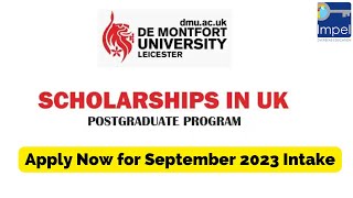 Study in UK New Scholarship Update for Sep 2023  De Montfort University UK [upl. by Akehsat]