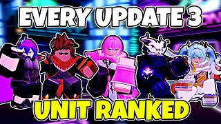 Every UPDATE 3 Unit Ranked From WORST To Best  Roblox Anime Defenders [upl. by Eirojram]