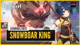 Genshin Impact  Great Snowboar King Defeat It To Obtain A Luxurious Chest [upl. by Yotal605]