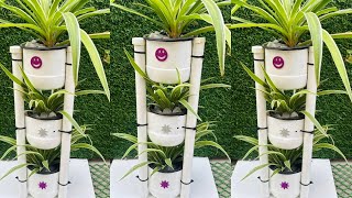 Recycle Plastic Bottles Into Beautiful Flower spider plantsplastic bottle Tiered plant stand [upl. by Kuhlman23]