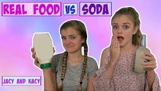 Real Food vs Soda Challenge  Jacy and Kacy [upl. by Denie926]