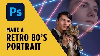 How To Make A 80s Retro Laser Portrait in Photoshop  With Practice Files [upl. by Dorreg718]