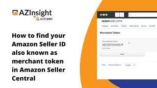 How to find your Amazon Seller ID also known as merchant token in Amazon Seller Central [upl. by Nnairrek]