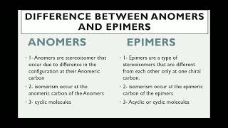 Difference between Anomers and Epimers [upl. by Hael]