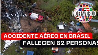 ¡Trágico Accidente Aéreo en Brasil 62 fallecidos brasil accidenteaereo tragedia saopaolo luto [upl. by Carley]