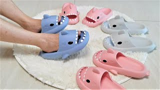 Best Shark Slides Review  Super Soft Comfy Silent and Antislippery Shark Slippers for the Summer [upl. by Korfonta]