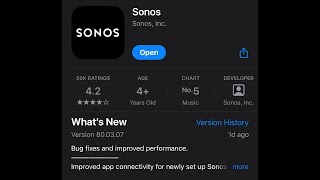 New Sonos App Update 800307  Speaker Update [upl. by Partan]