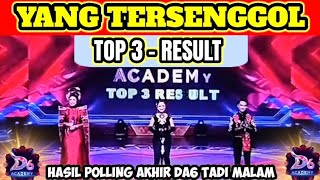 YANG TERSENGGOL TADI MALAM TOP 3 RESULT DANGDUT ACADEMY 6 [upl. by Martreb]