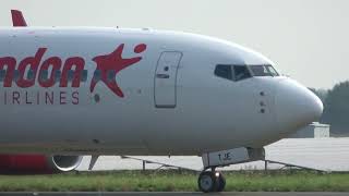 Corendon Airlines Europe B737800 Takeoff Groningen Airport Eelde [upl. by Majka]